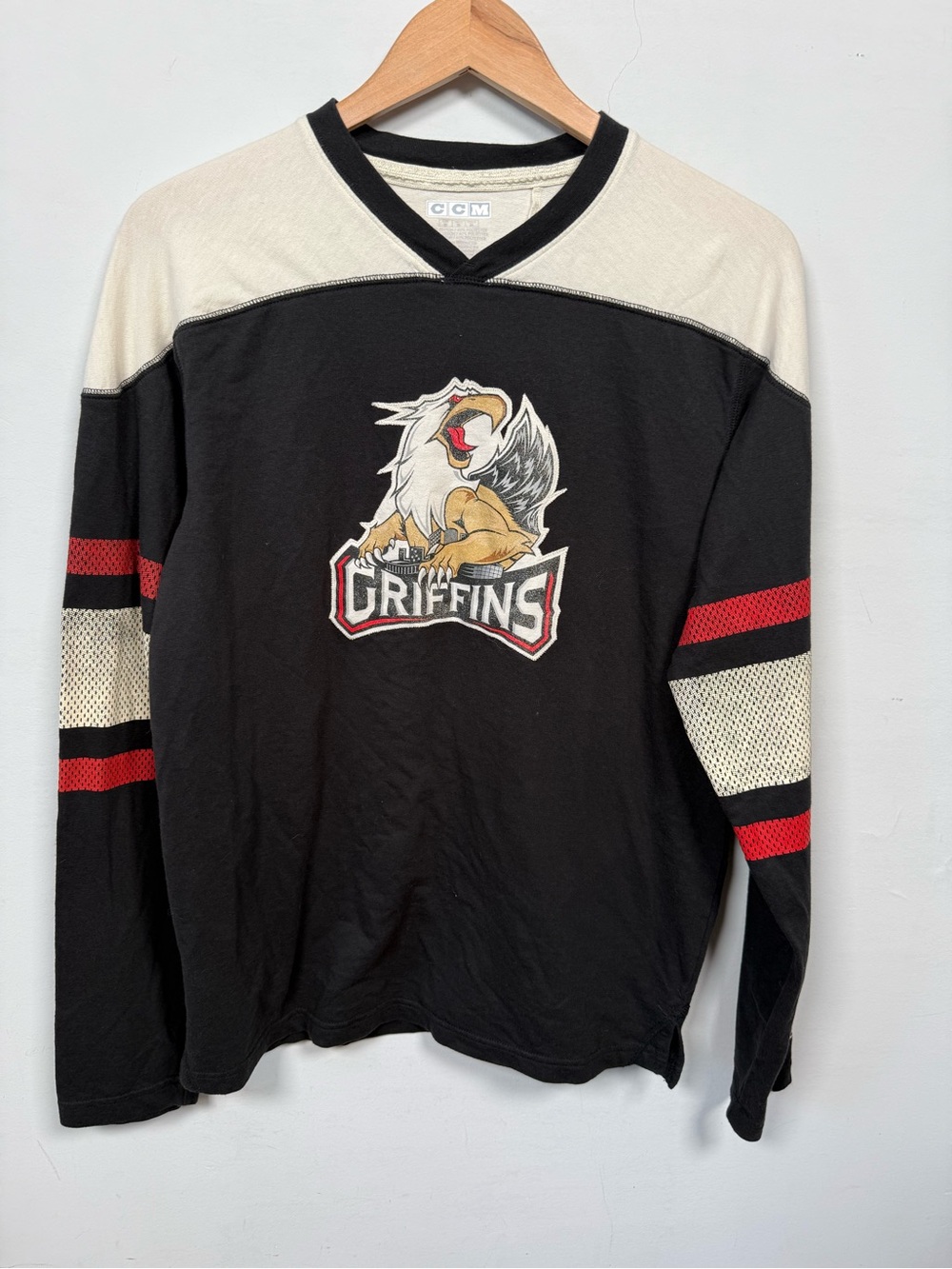 Vintage CCM Grand Rapids Griffins Long Sleeve Shirt Size M